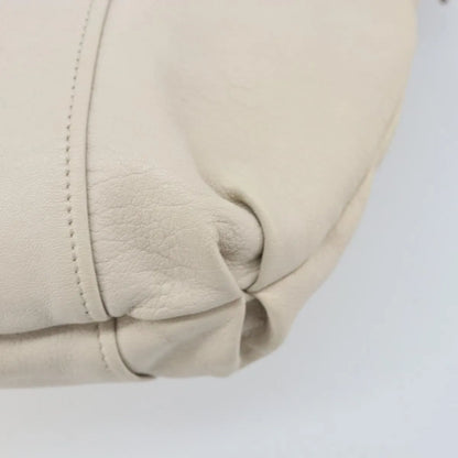 Salvatore Ferragamo Vintage Gancini Hobo Leather, White, Leather, Shoulder Bag