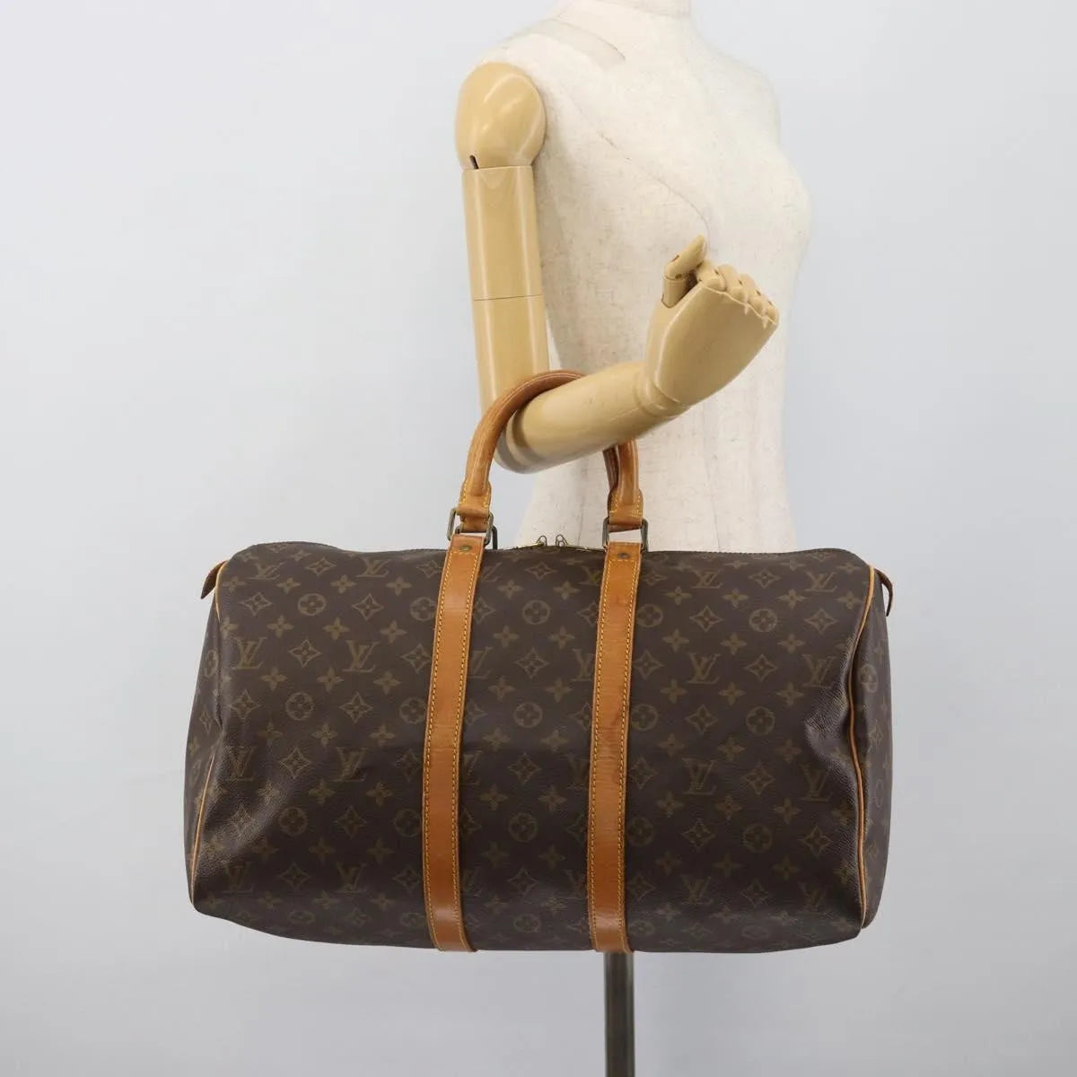 Louis Vuitton Keepall Monogram, Brown, Canvas, Travel Bag