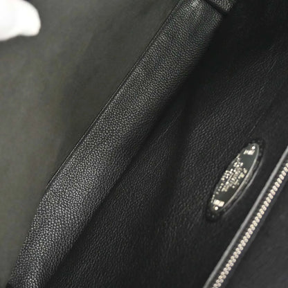 Fendi Selleria Peekaboo Fit Leather, Black, Leather, Handbag