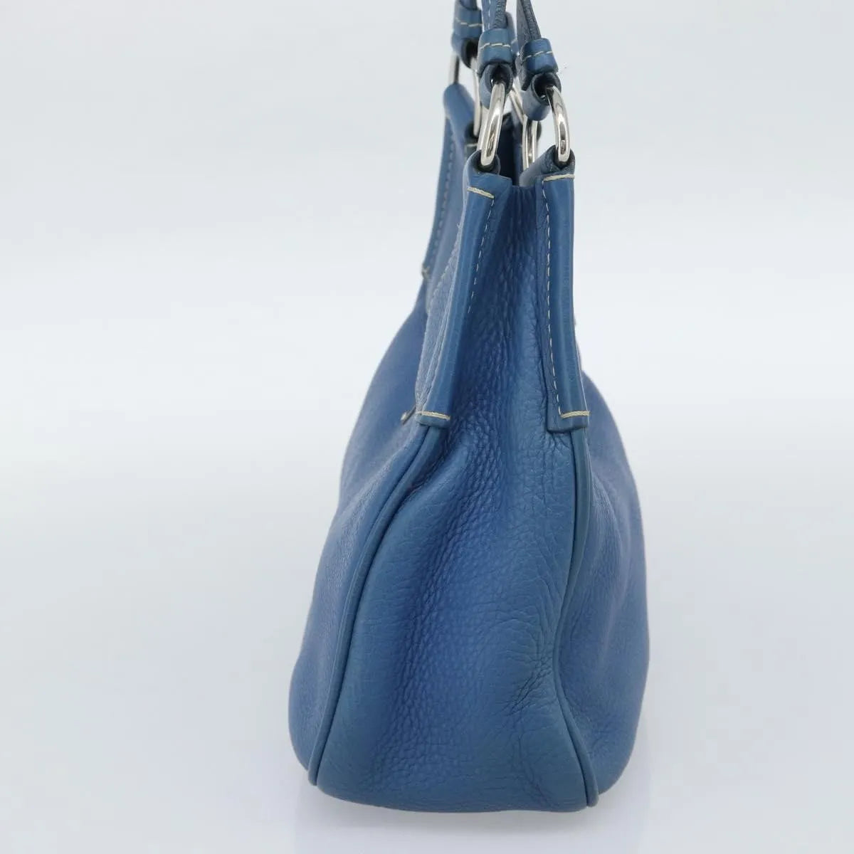 Prada Vitello Daino Convertible Tote Vitello Daino, Blue, Leather, Handbag