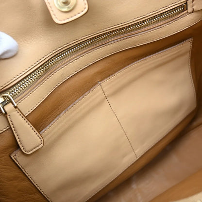Prada Shopping Tote Cervo Leather, Beige, Leather, Handbag