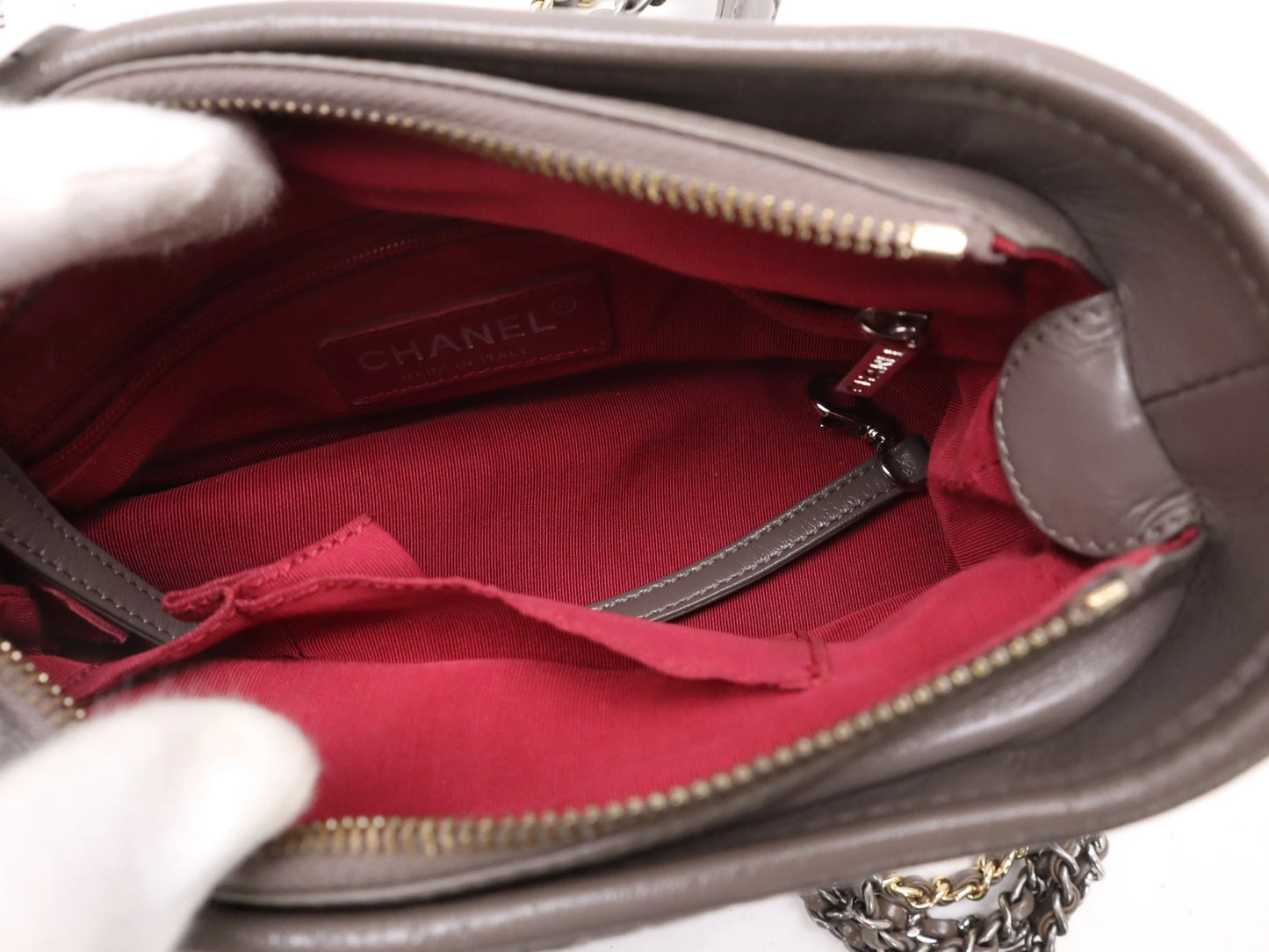 Chanel Gabrielle Hobo Quilted Aged Calfskin, Brown, Calfskin, Shoulder Bag