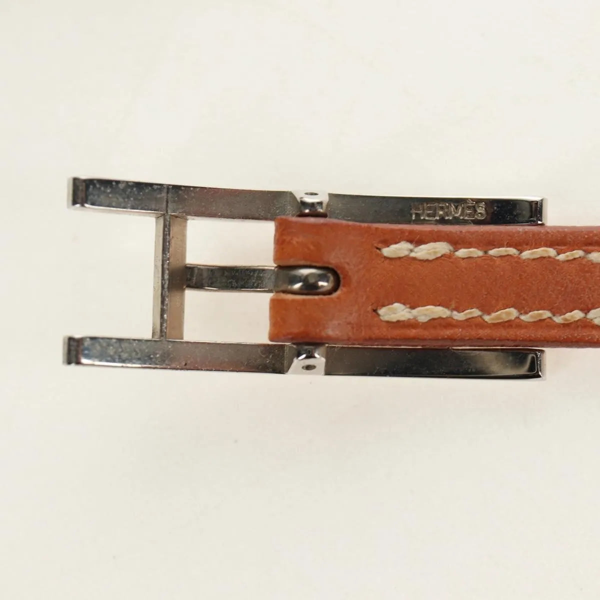 Hermes Hapi 3 Leather with Metal, Brown, Leather, Bracelet