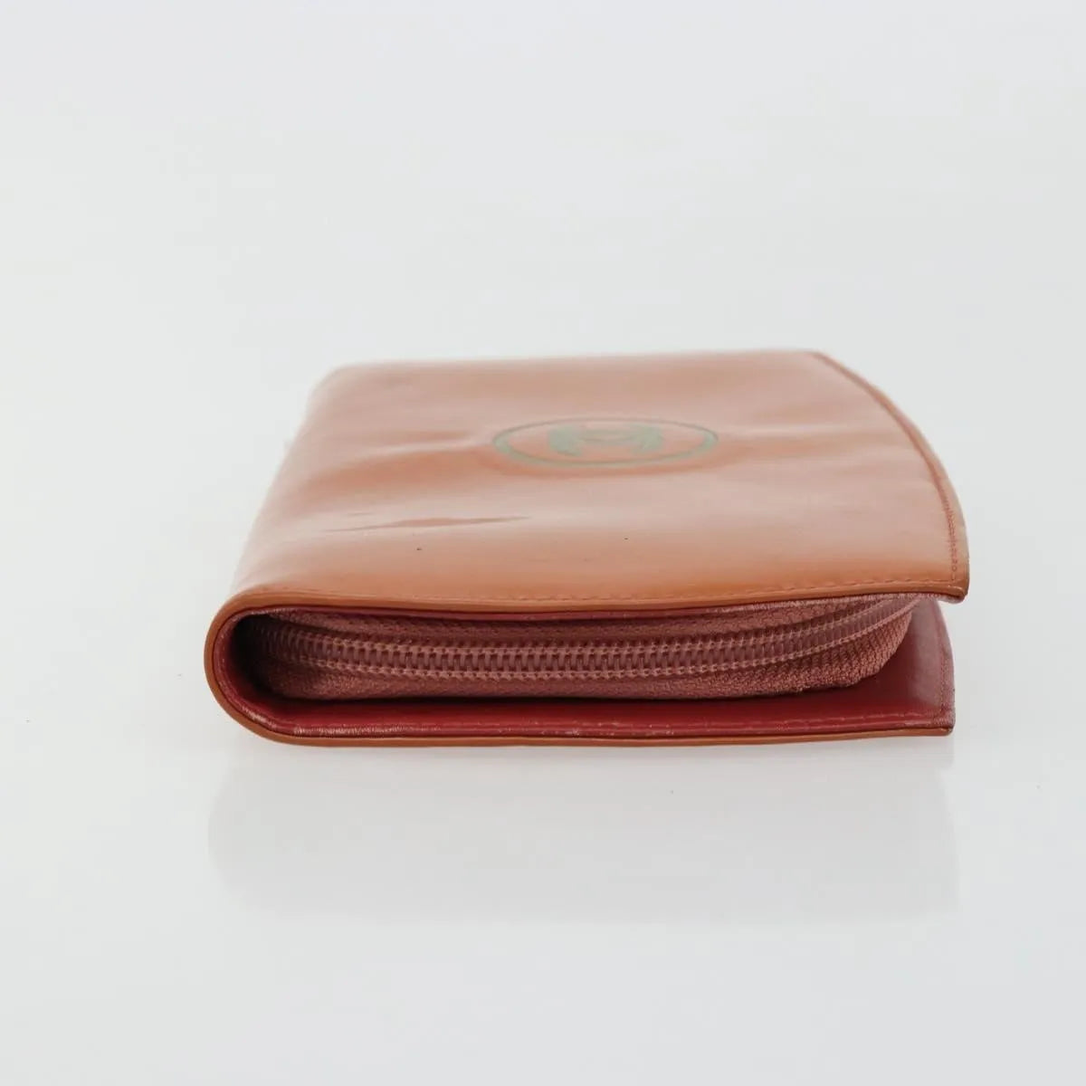 Chanel CC Logo Zip Around Patent, Orange, Patent Leather, Wallet