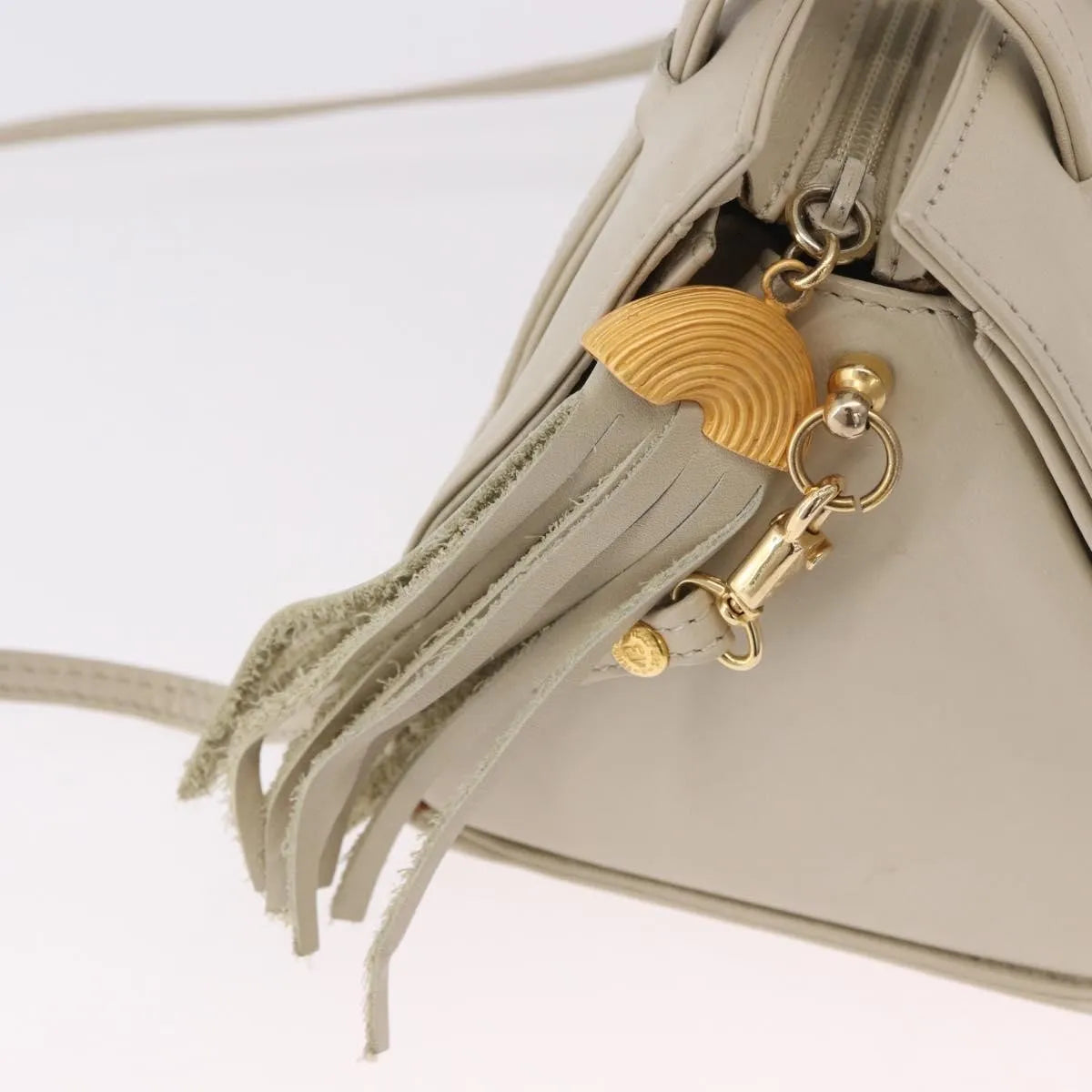 Fendi Vintage Handbag Leather, Beige, Leather, Handbag