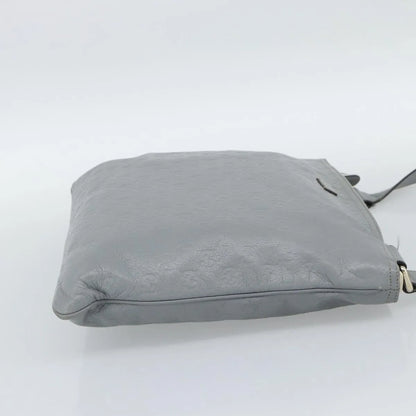 Gucci Zip Top Messenger Guccissima Leather, Gray, Canvas, Shoulder Bag