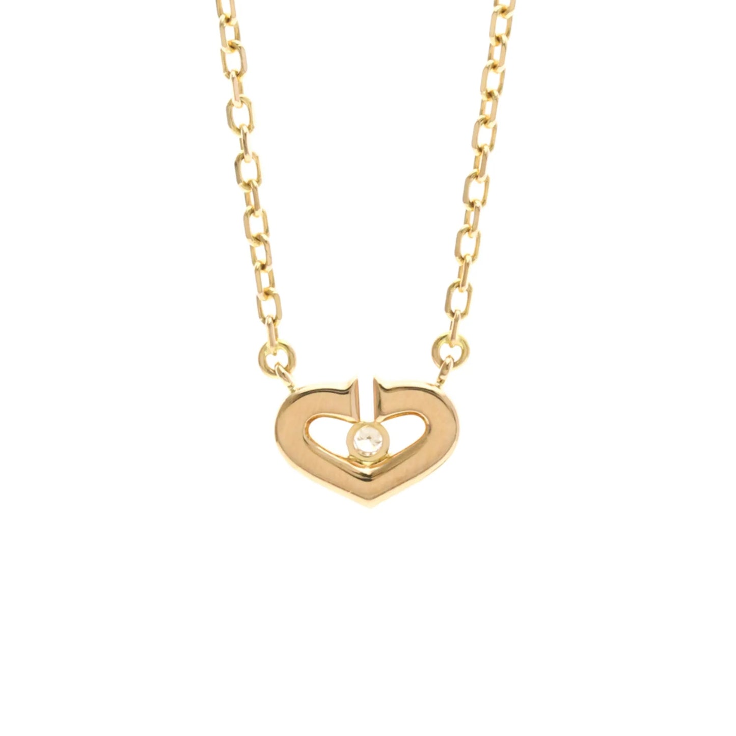 Cartier C Heart de Cartier Pendant 18K Rose Gold with Diamond, Gold, Pink Gold, Necklace