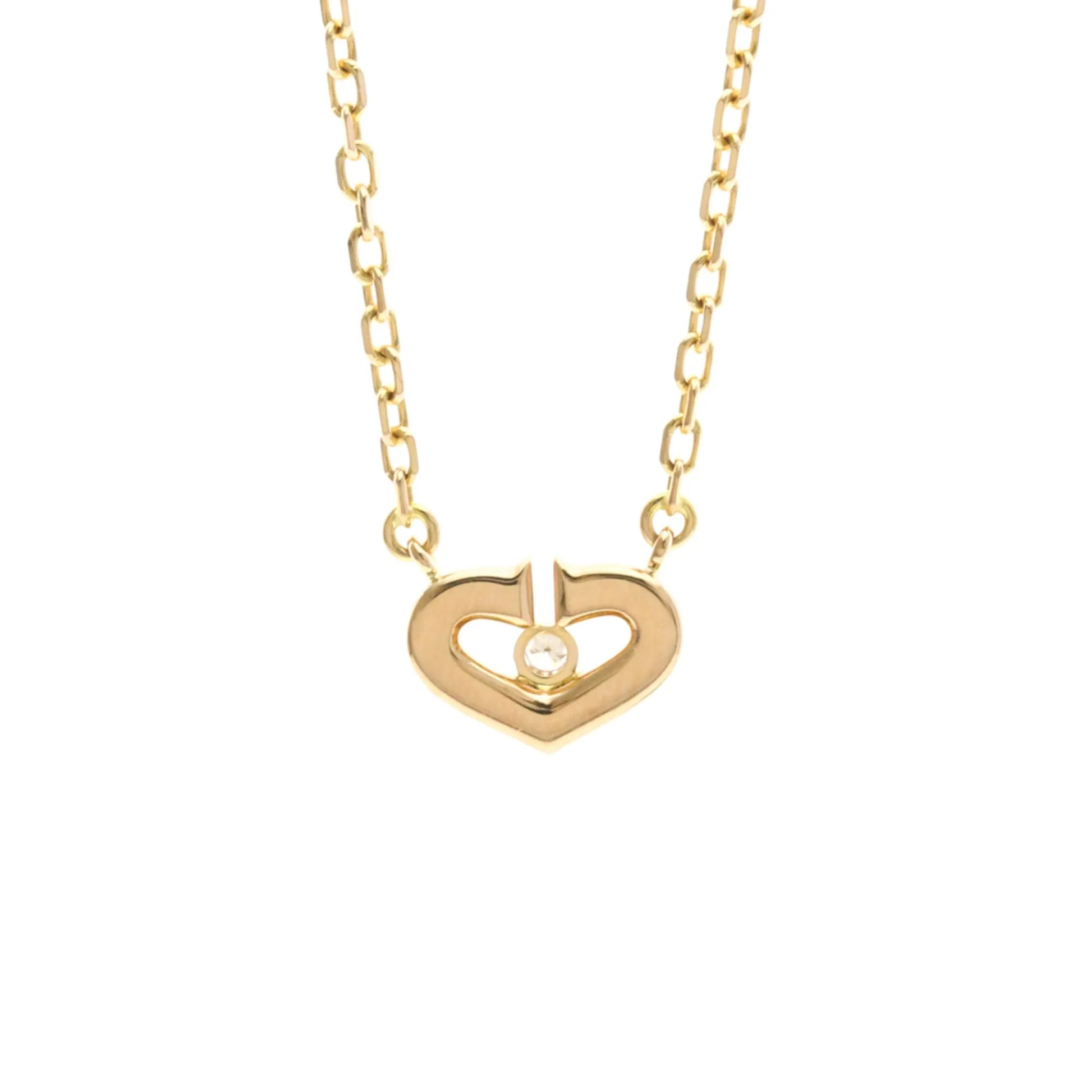Cartier C Heart de Cartier Pendant 18K Rose Gold with Diamond, Gold, Pink Gold, Necklace