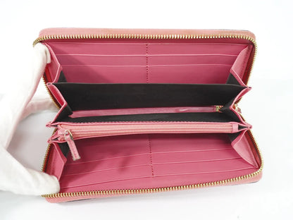 Gucci Zip Around Wallet (Outlet) Microguccissima Leather, Pink, Leather, Wallet