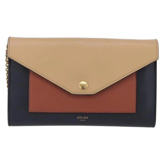 Celine Pocket Envelope Leather, Multicolour, Leather, Shoulder Bag