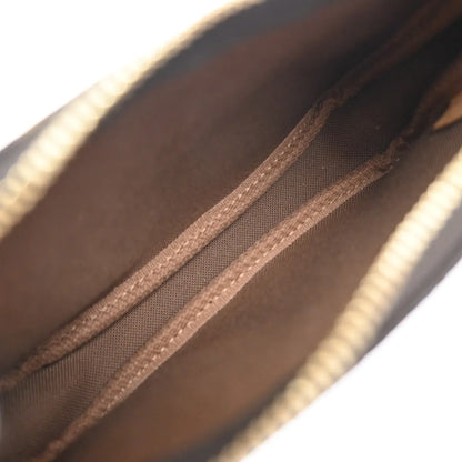Louis Vuitton Mini pochette accessoires Canvas, Brown, Leather, Clutch
