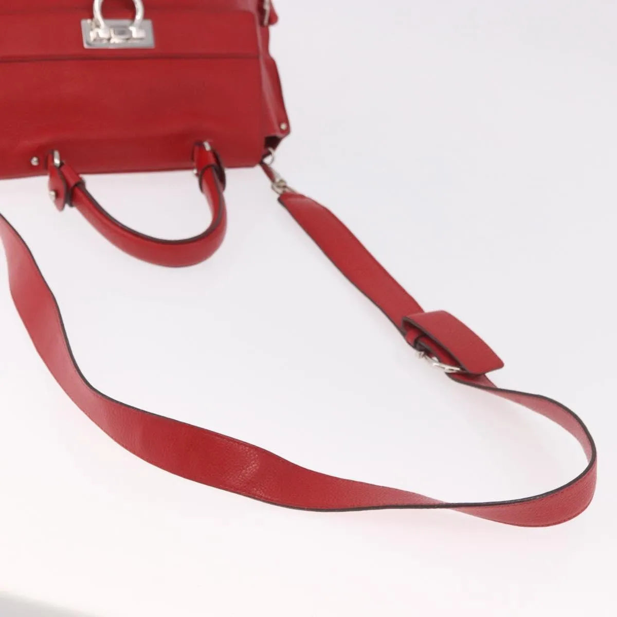 Salvatore Ferragamo Sofia Satchel Leather, Red, Leather, Handbag