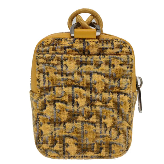 Christian Dior Vintage Trotter Canvas, Yellow, Canvas, Clutch