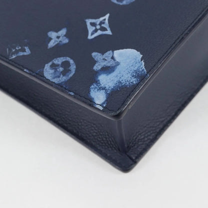 Louis Vuitton Sac Plat Zipped Limited Edition Monogram Ink Watercolor Leather, Blue, Canvas, Handbag