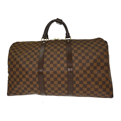Louis Vuitton Keepall Damier Ebene, Brown, Canvas, Travel Bag