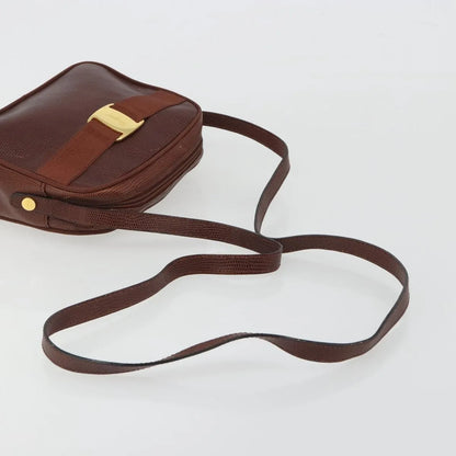 Salvatore Ferragamo Vara Bow camera Leather, Brown, Leather, Shoulder Bag
