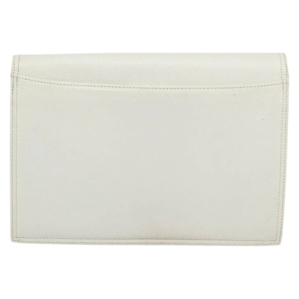 Saint Laurent Vintage Leather, White, Leather, Clutch