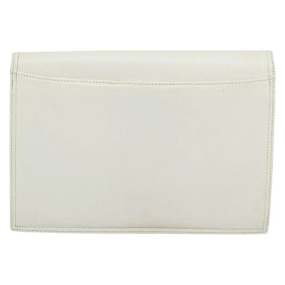 Saint Laurent Vintage Leather, White, Leather, Clutch