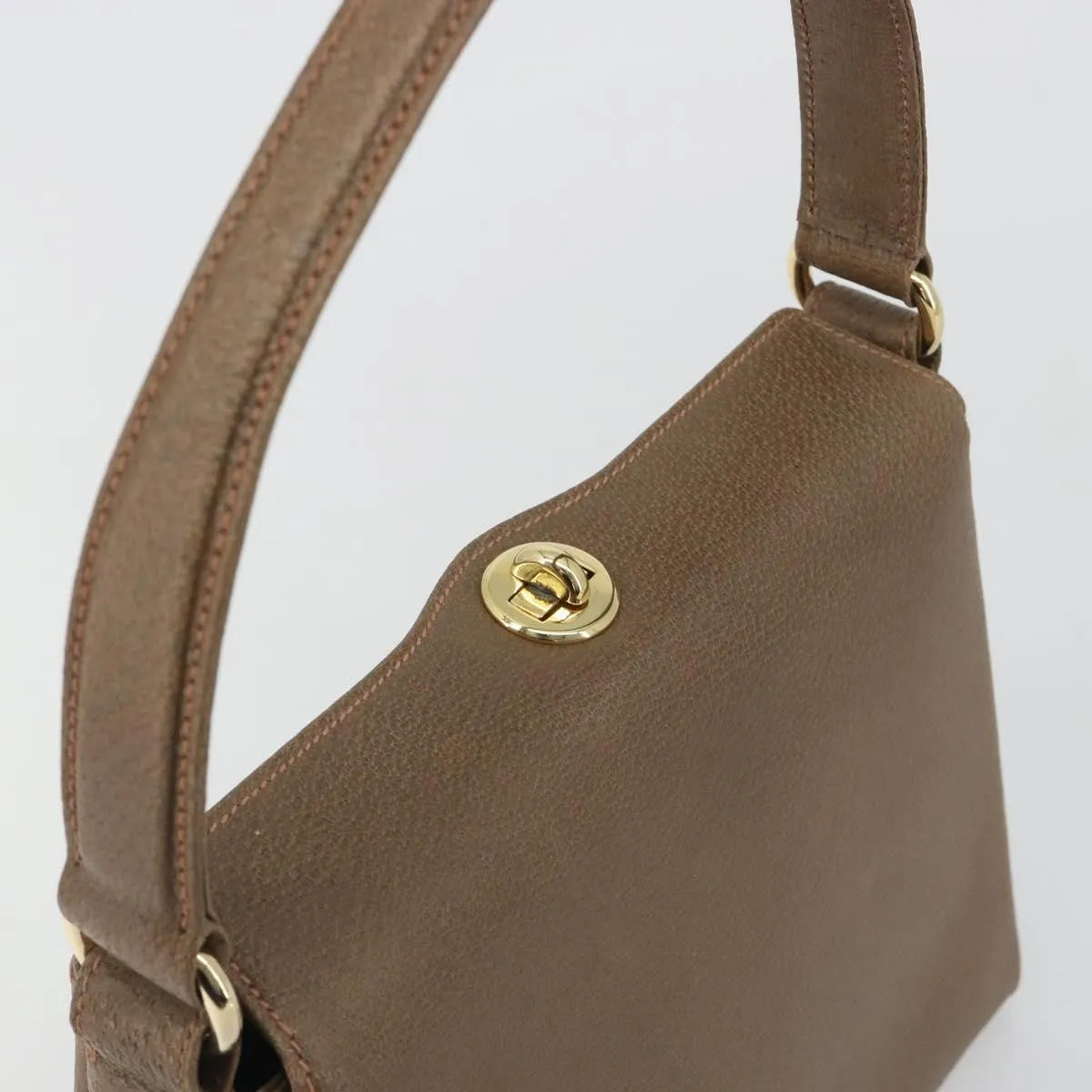 Gucci Vintage Convertible Box Leather, Brown, Leather, Handbag