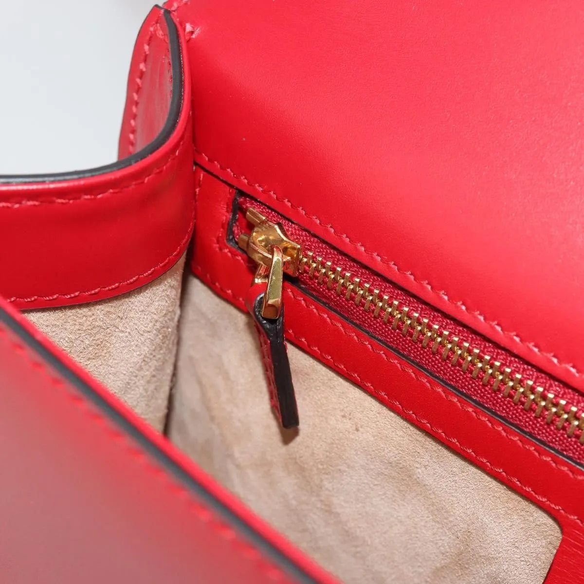 Gucci Sylvie Leather, Red, Leather, Shoulder Bag