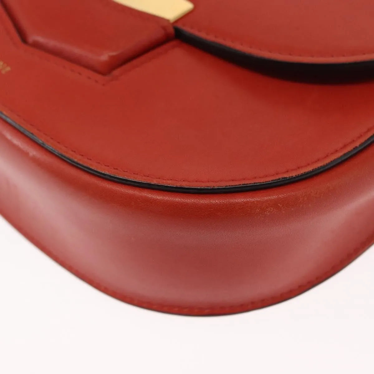 Celine Trotteur Messenger Calfskin, Orange, Leather, Shoulder Bag
