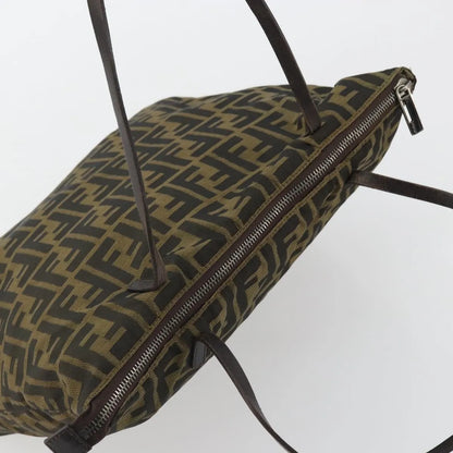 Fendi Zucca Tote Canvas, Black, Canvas, Handbag