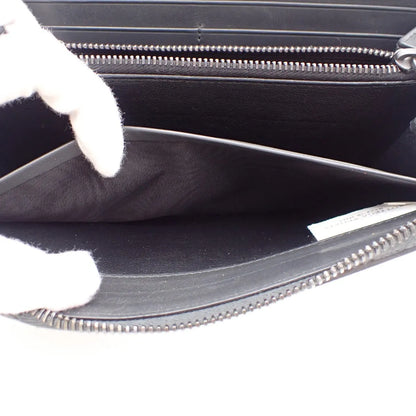 Bottega Veneta Intrecciato Long Zip Leather, Black, Leather, Wallet