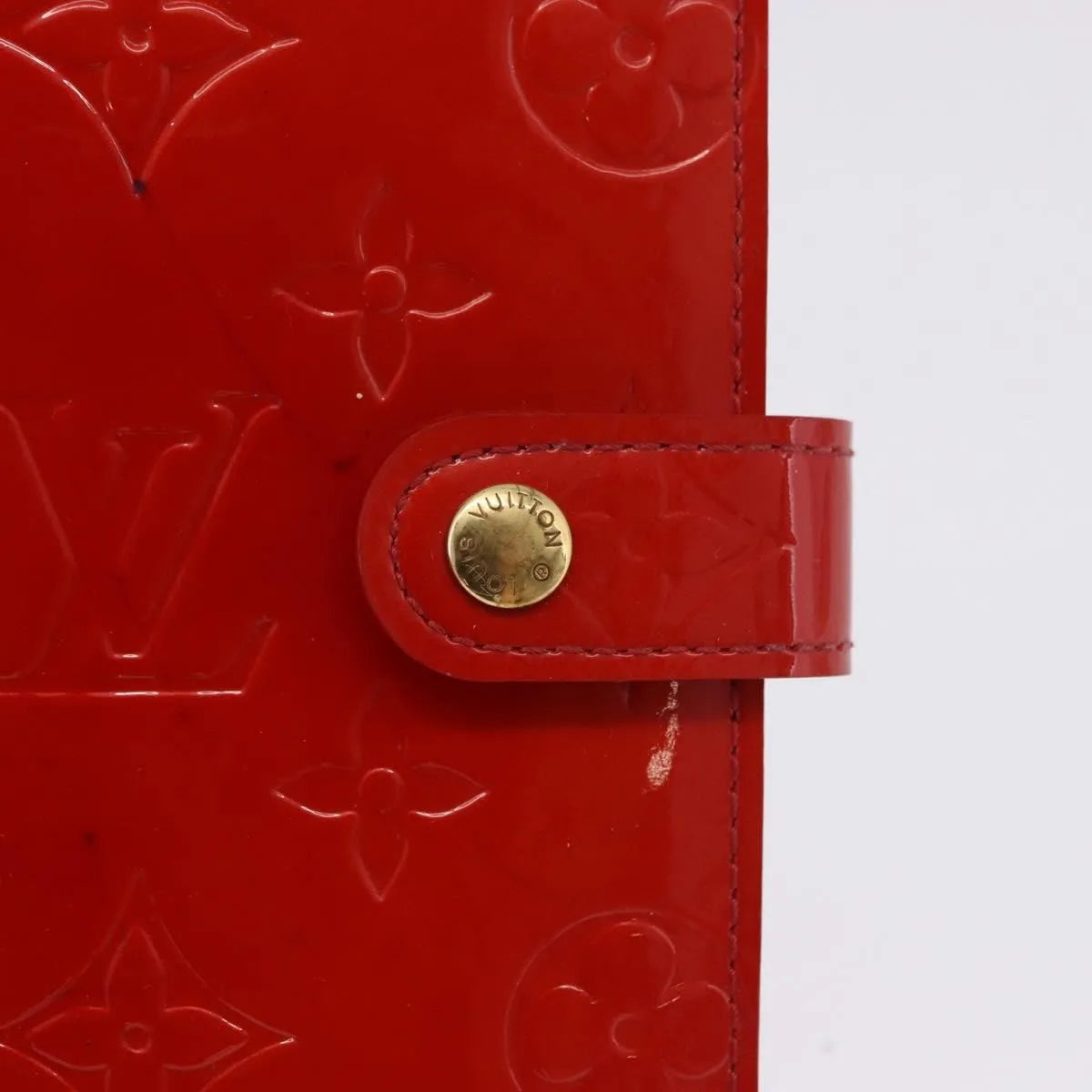 Louis Vuitton Agenda Cover Patent, Red, Patent Leather, Clutch