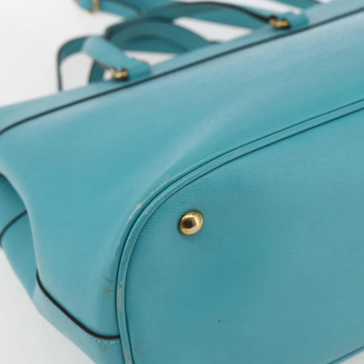 Gucci Bright Bit Convertible Tote Leather, Blue, Leather, Tote Bag