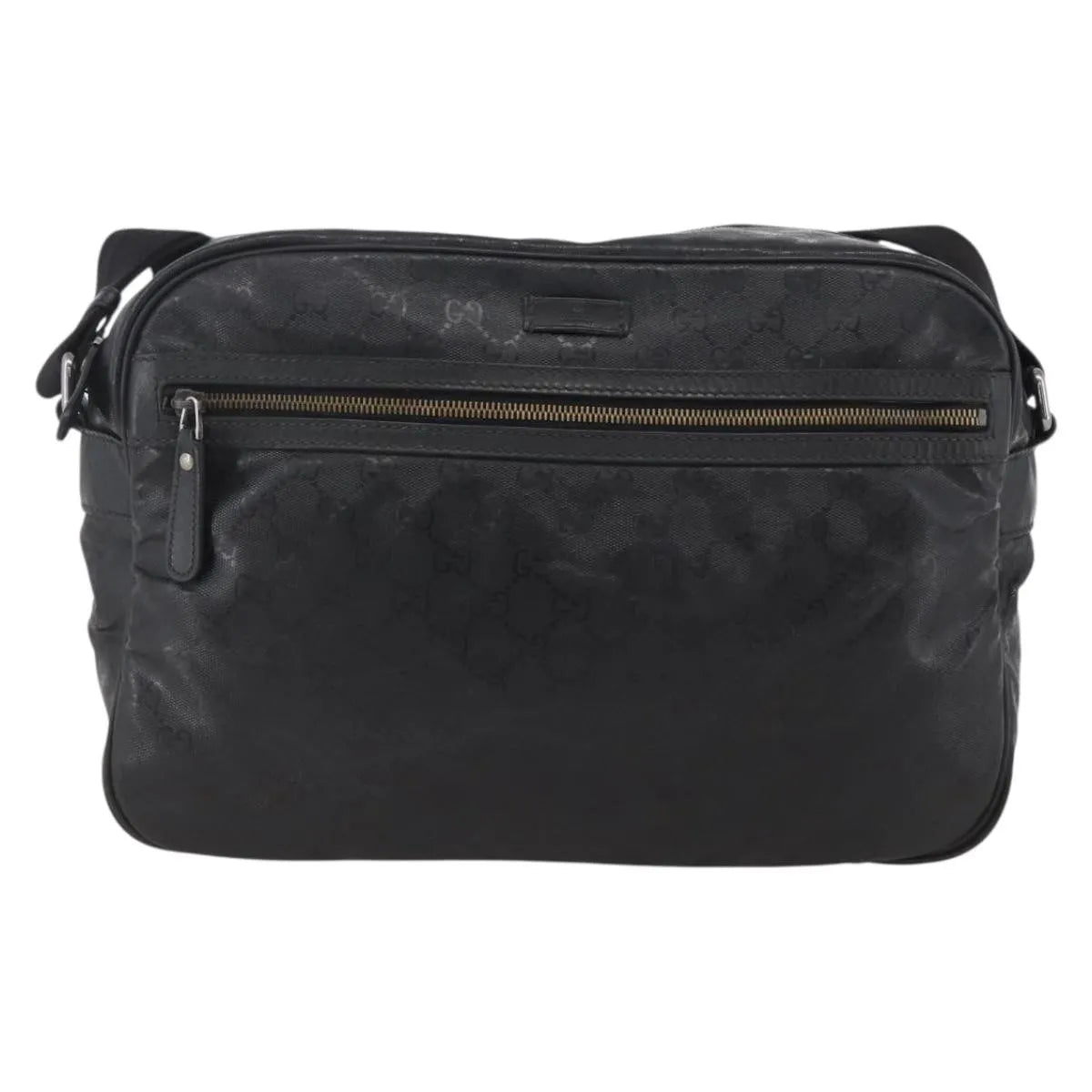 Gucci Zip Messenger GG Imprime, Black, Canvas, Shoulder Bag