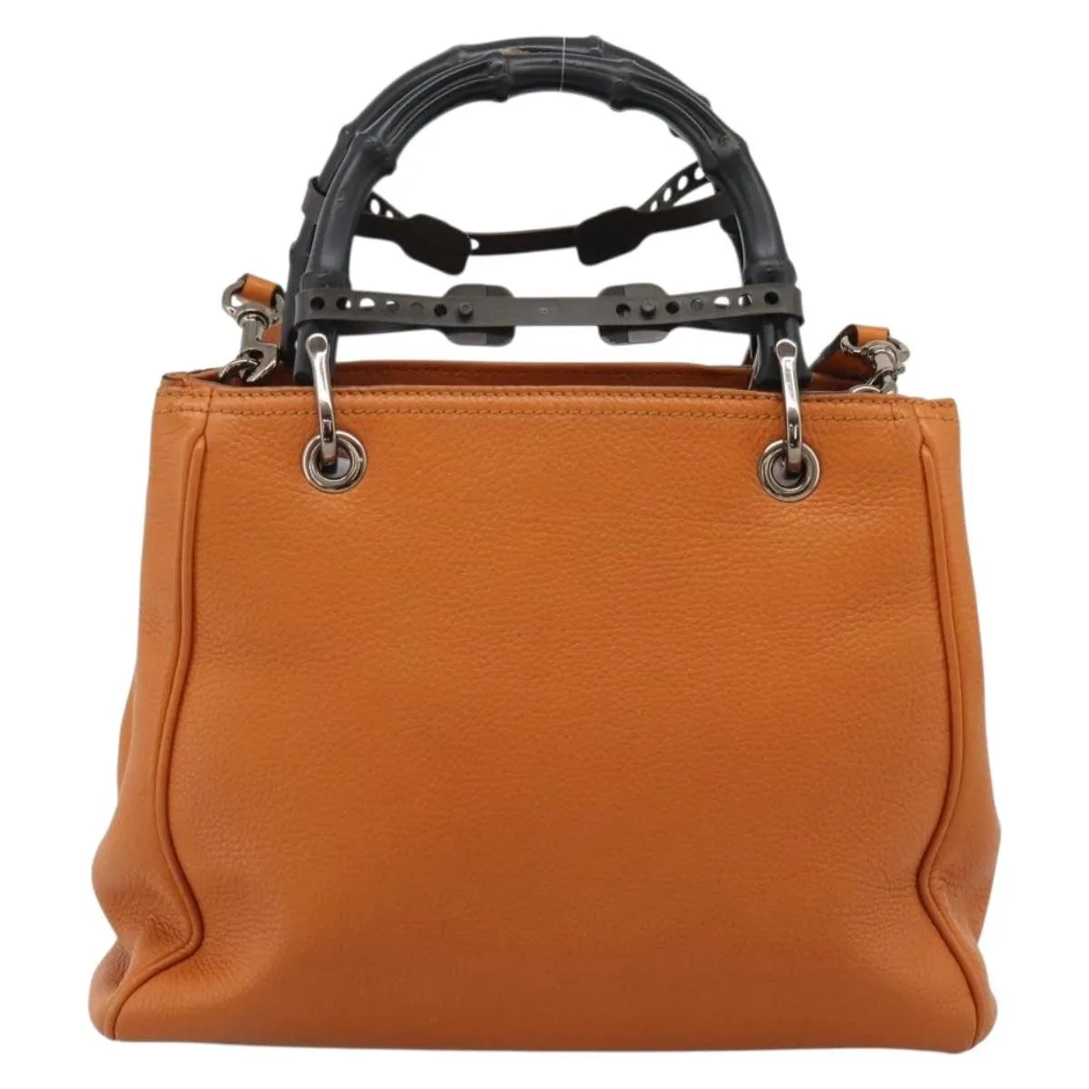 Gucci Bamboo shopper Leather, Orange, Leather, Handbag