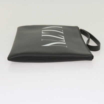 Valentino Garavani VLTN Wristlet Clutch Printed Leather, Black, Leather, Clutch