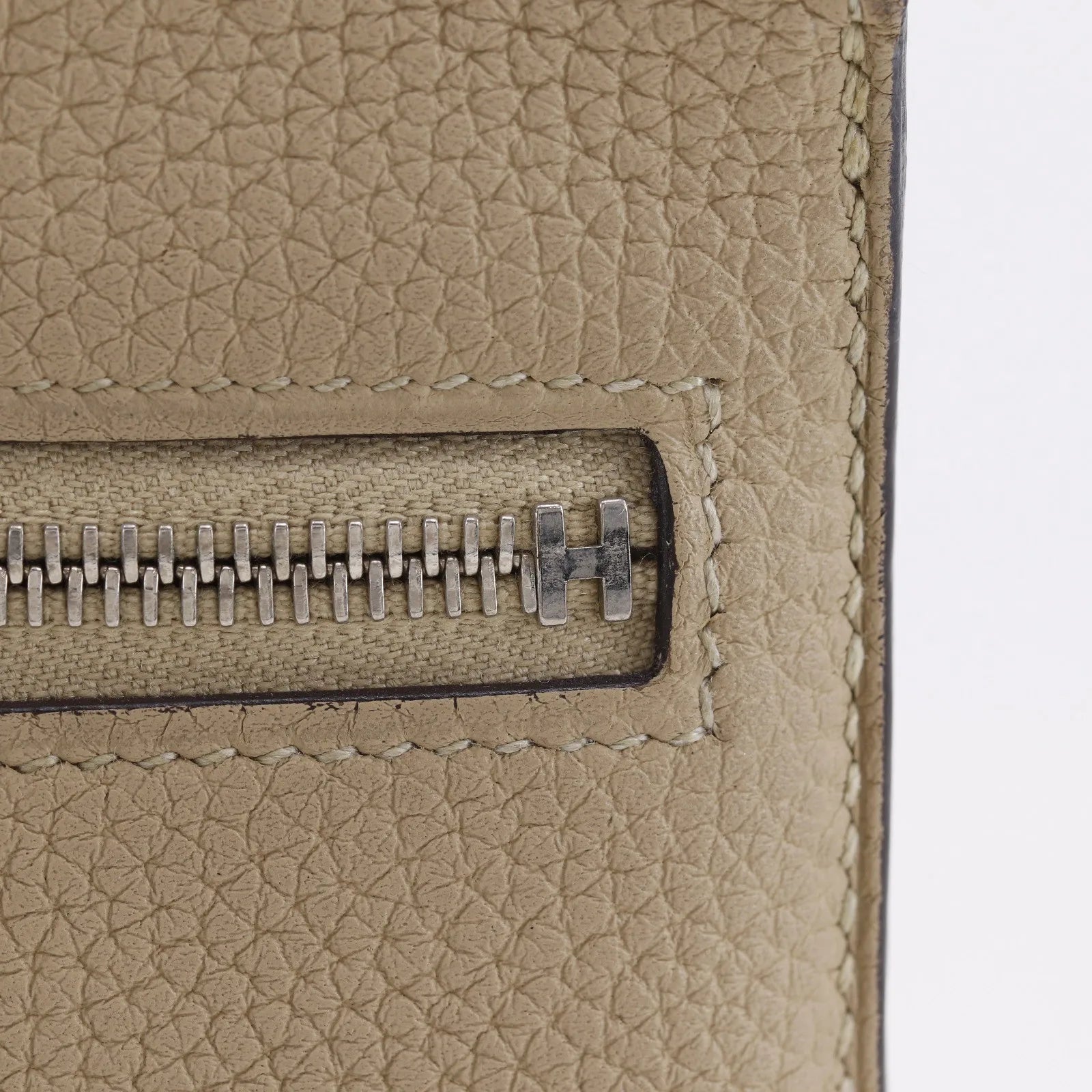 Hermes Dogon Recto Verso Leather, Beige, Leather, Wallet