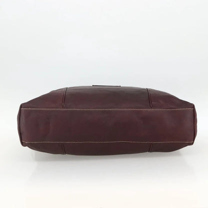 Gucci Logo Crest Messenger Leather, Burgundy, Leather, Shoulder Bag