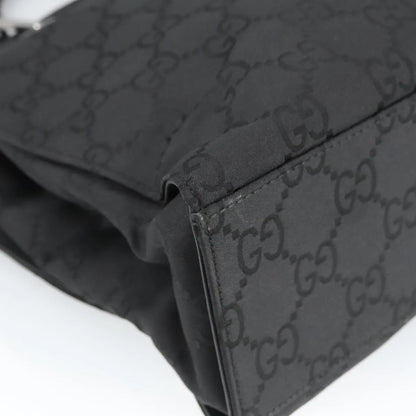 Gucci Vintage Bamboo Handle Tote GG Nylon, Black, Nylon, Tote Bag