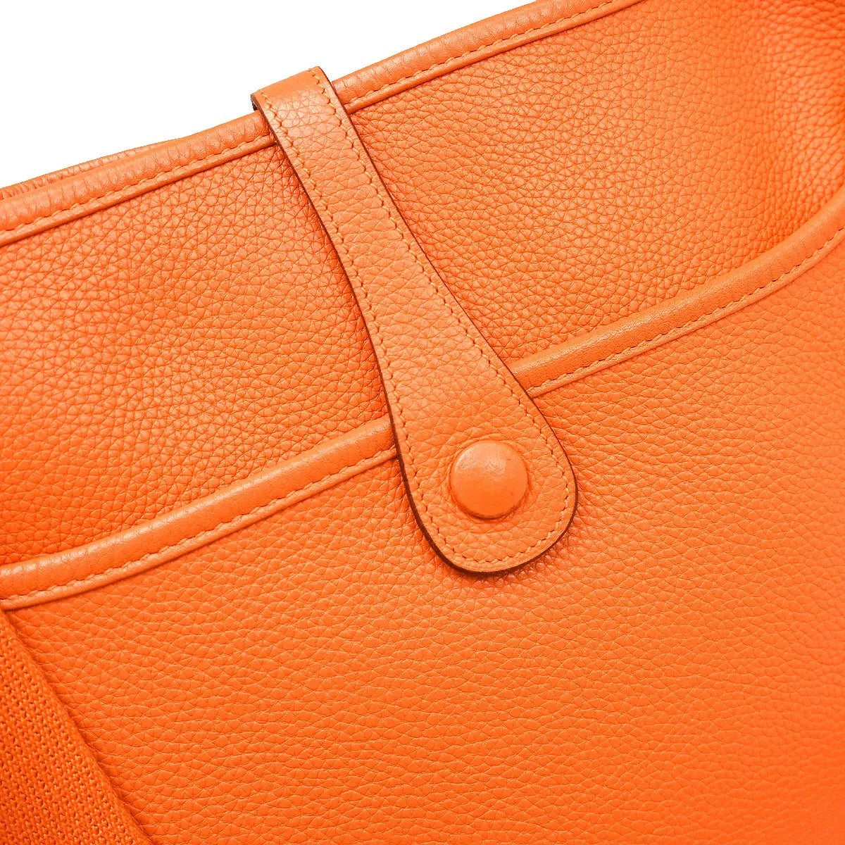 Hermes Evelyne Bag Gen III Clemence, Orange, Leather, Shoulder Bag