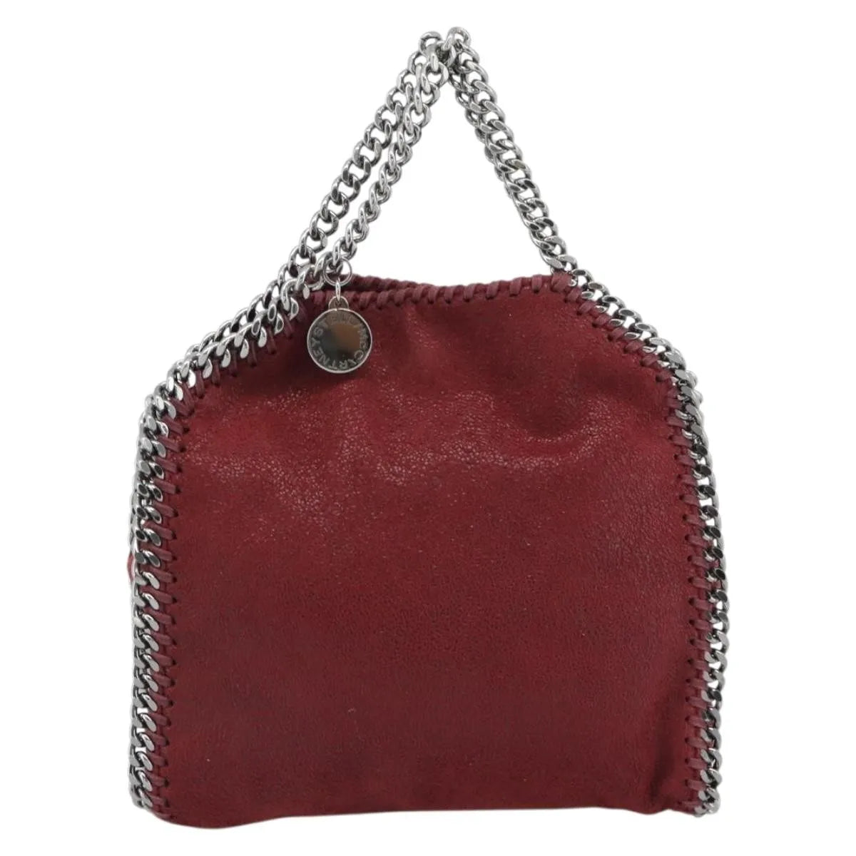 Stella McCartney Falabella Fold Over Clutch Faux Leather, Burgundy, Polyester, Crossbody Bag