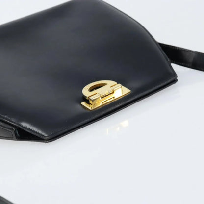 Celine Vintage Leather, Black, Leather, Shoulder Bag