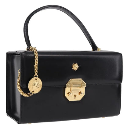 Versace Vintage Leather, Black, Leather, Handbag