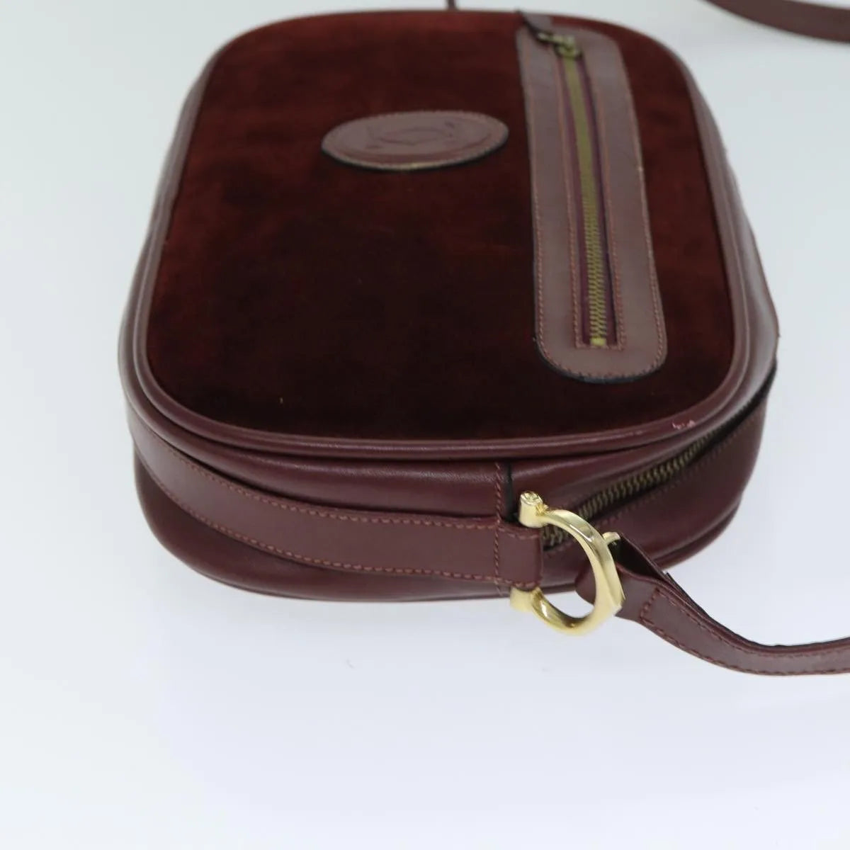 cartier Vintage must de Cartier Suede, Burgundy, Suede, Shoulder Bag