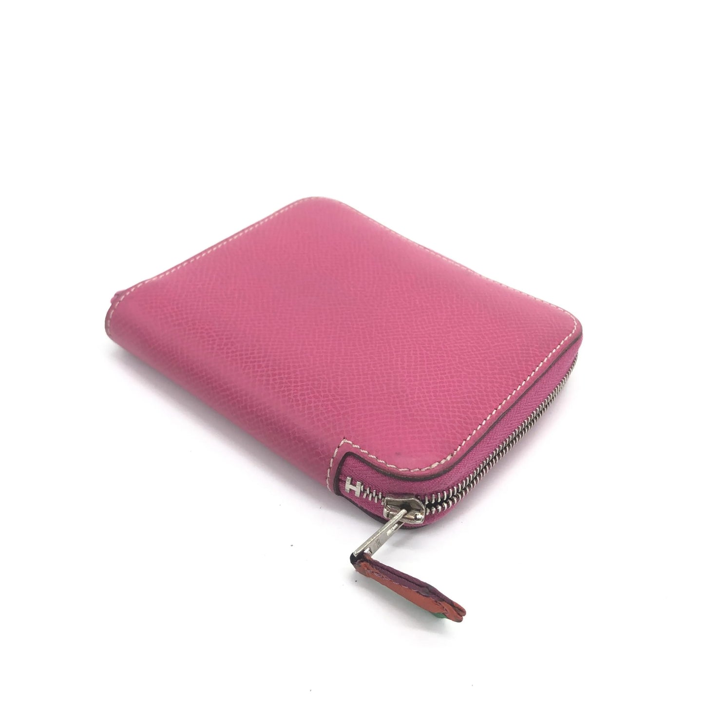 Hermes Azap Silkin Epsom Leather Silk, Pink, Calfskin, Wallet