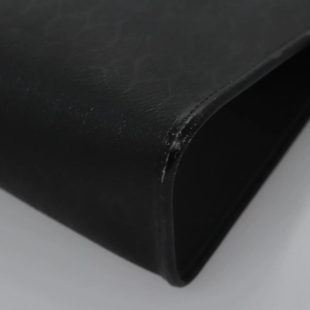 Christian Dior Vintage Honeycomb Zip Coated Canvas, Black, Canvas, Clutch