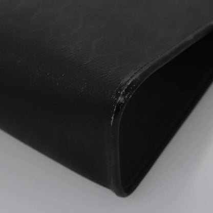 Christian Dior Vintage Honeycomb Zip Coated Canvas, Black, Canvas, Clutch