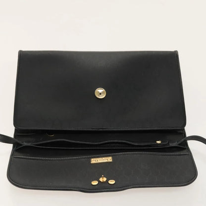 Christian Dior Vintage Honeycomb Flap Canvas and Leather, Black, Canvas, Shoulder Bag