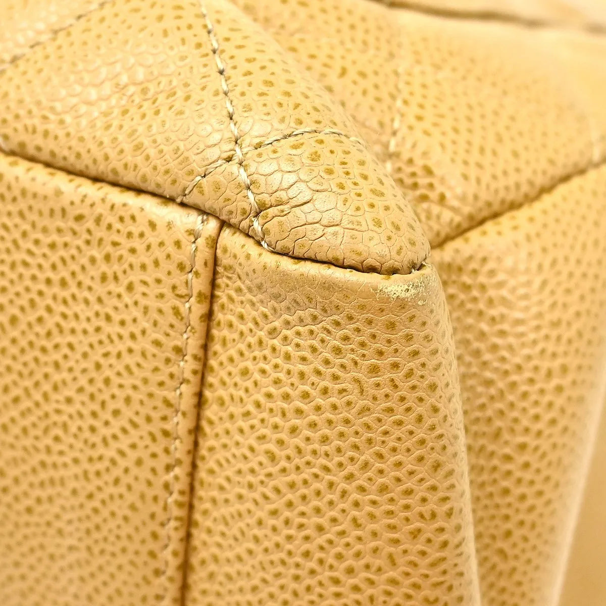 Chanel Grand Shopping Tote Quilted Caviar, Beige, Calfskin, Tote Bag
