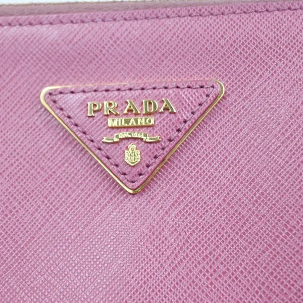 Prada Double Zip Lux Tote Saffiano Leather, Pink, Leather, Handbag
