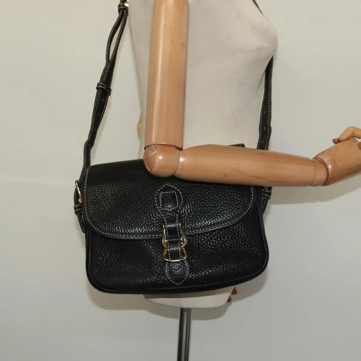 Celine Vintage Leather, Black, Leather, Shoulder Bag
