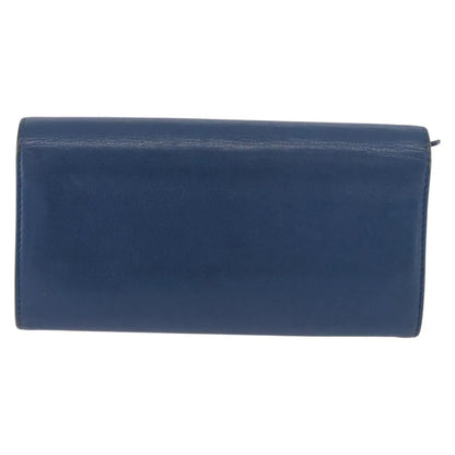 Chanel Lucky Clover Long Flap Wallet Leather, Blue, Leather, Wallet