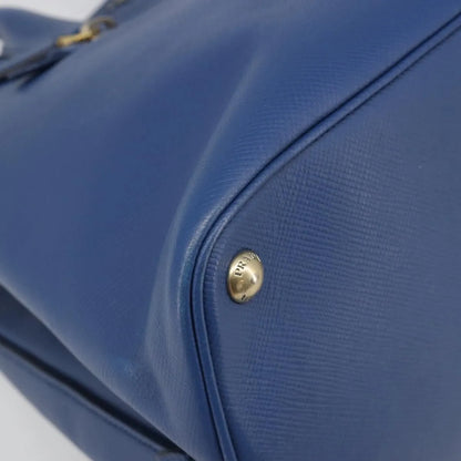 Prada Cuir Promenade Front Zip Tote Leather, Blue, Leather, Handbag