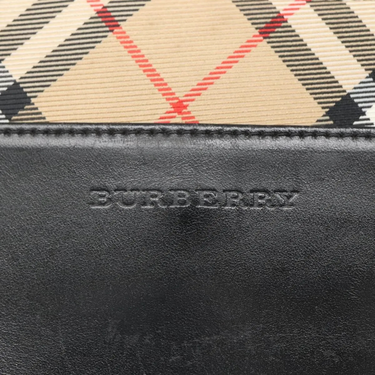 Burberry Nova check Canvas and Leather, Black, Leather, Handbag